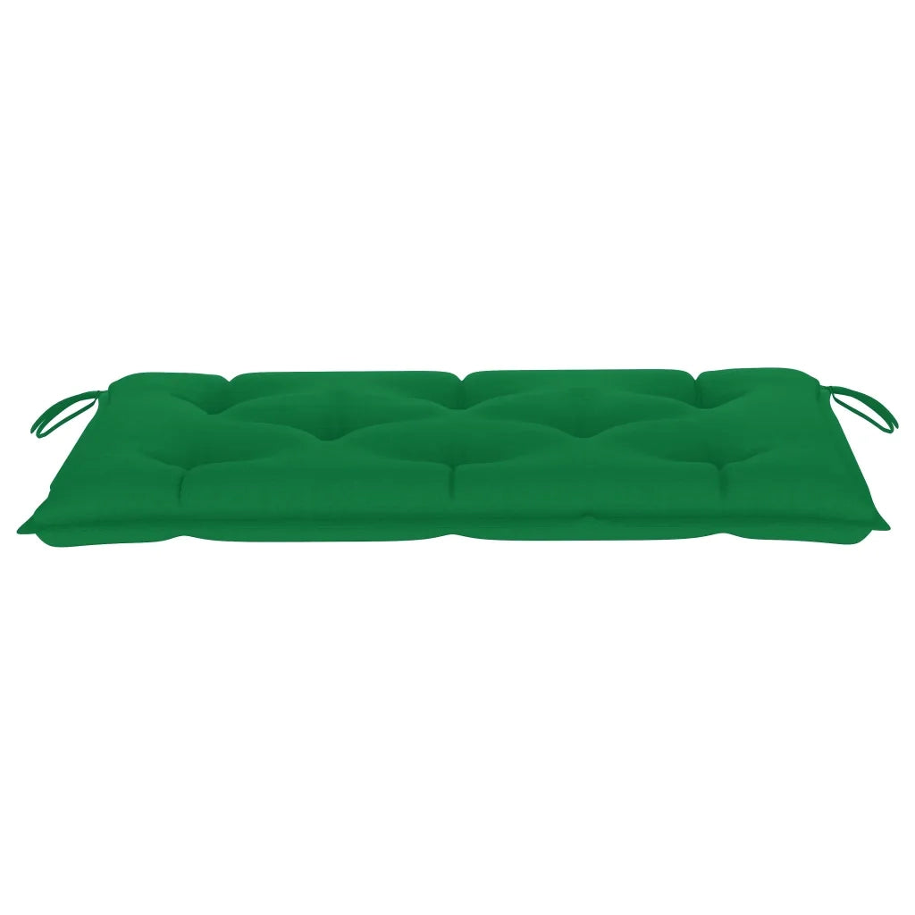 Panca da Giardino con Cuscino Verde 112 cm in Legno di Teak 3062669