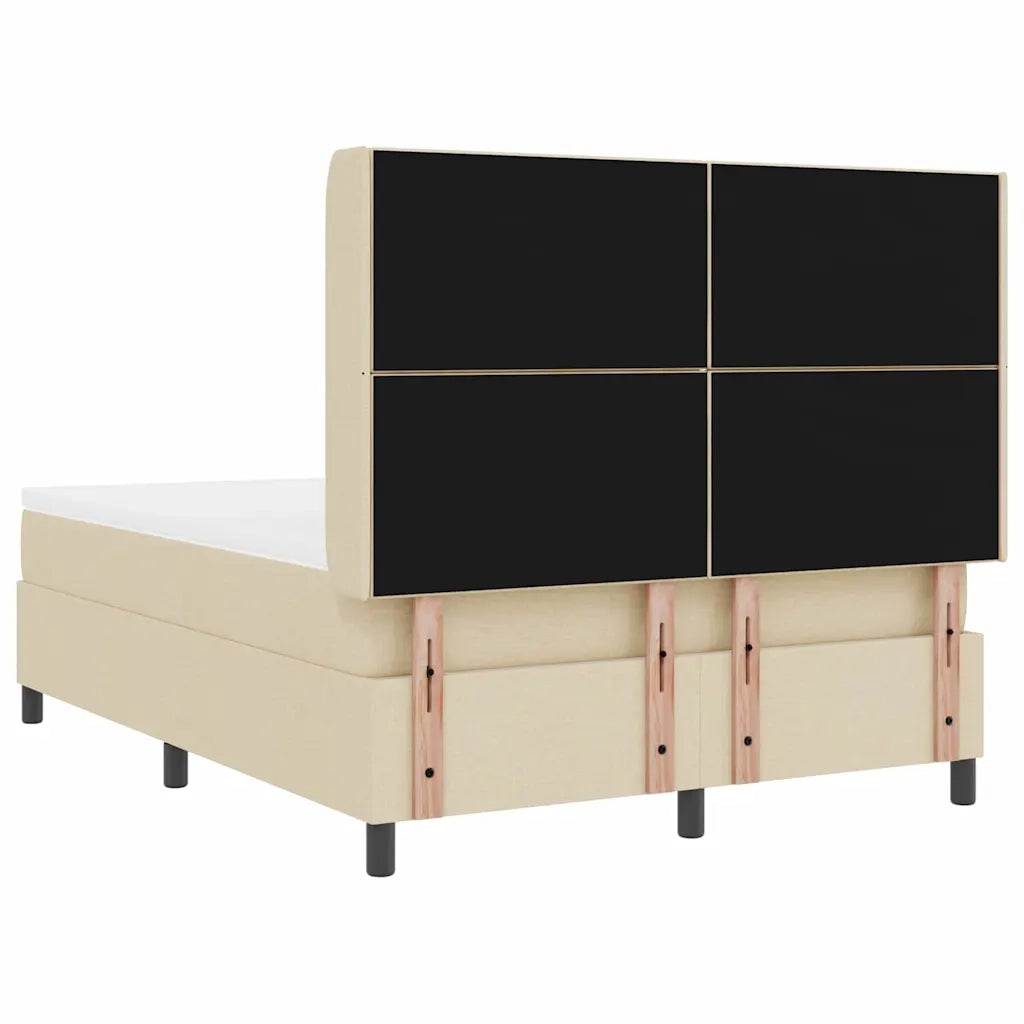 Letto a molle con materasso Crema 200 x 160 cm Tessuto 3341719