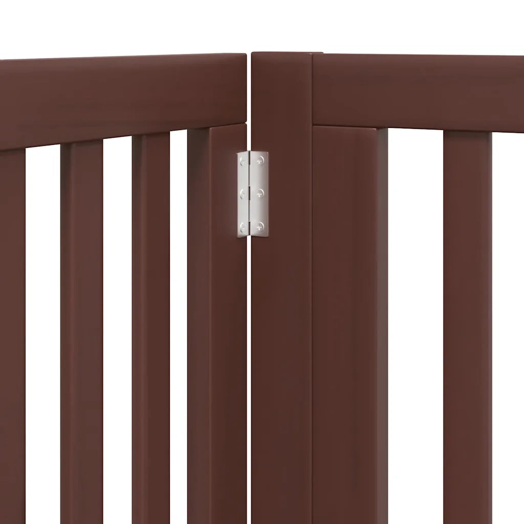 Cancello Cani Porta Pieghevole Marrone 8 Pannelli 640cm Pioppo CFW5607014