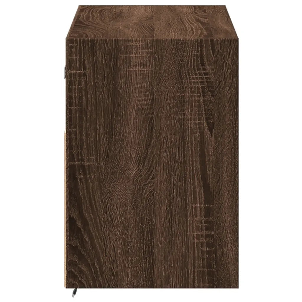Mobile TV a Parete con Luci LED Rovere Marrone 100x31x45 cm 852340