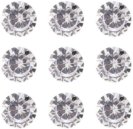 Zirconia Cabochons 1000 pezzi - Cristallo trasparente - Facettato - Diamantato - Accessori - Artigianato - 3 mm di diametro