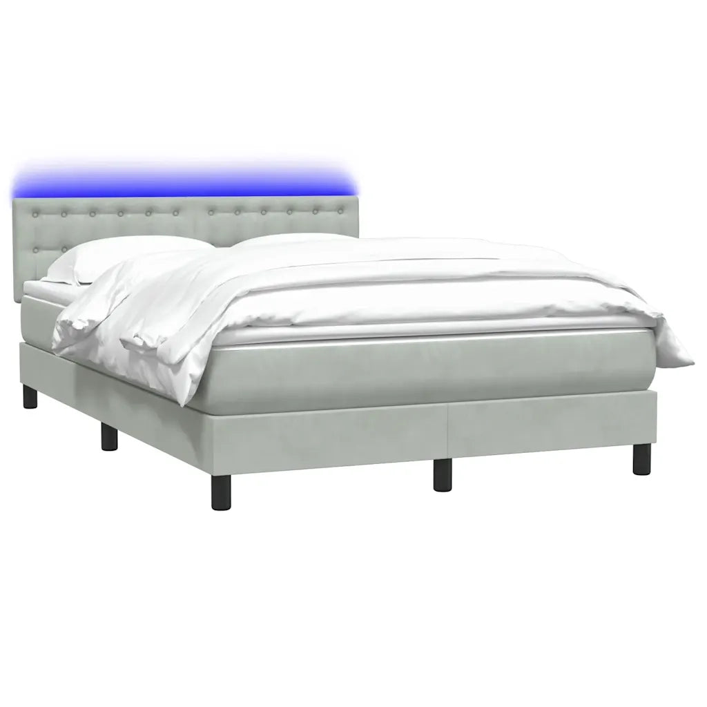 vidaXL Giroletto a Molle con Materasso Grigio Chiaro 160x210cm Velluto