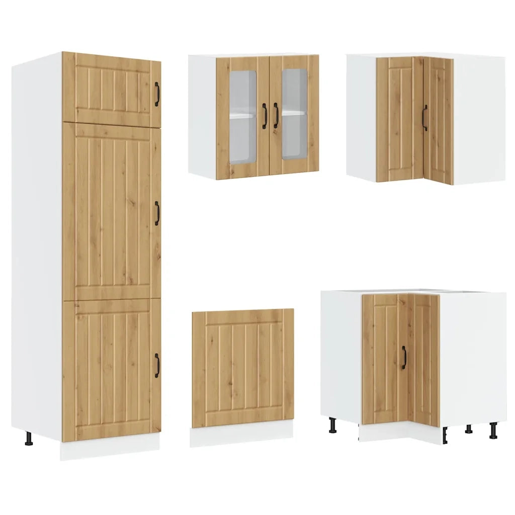 Set Mobili da Cucina 14 pz Lucca Rovere Artigianale Truciolato 3314990