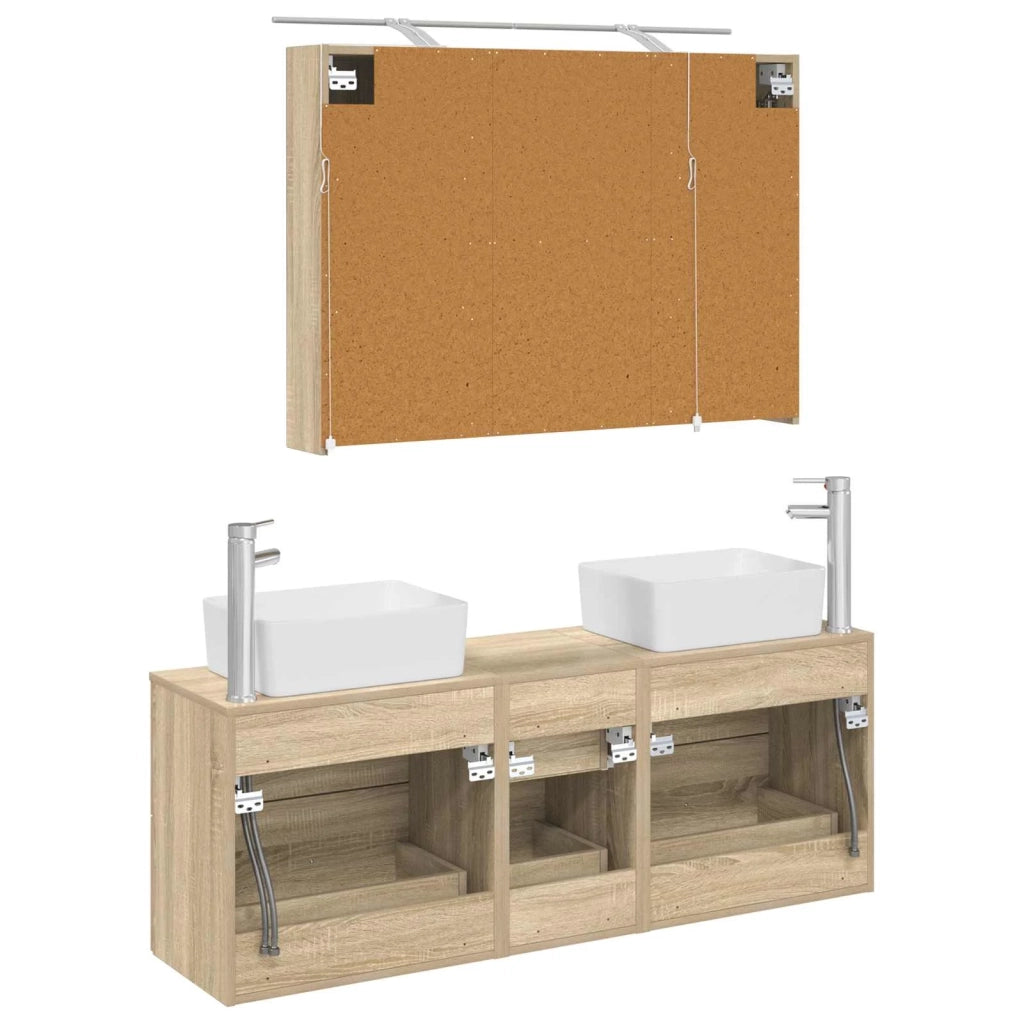 Set di mobili per il bagno 4 pcs Rovere Sonoma 3406857