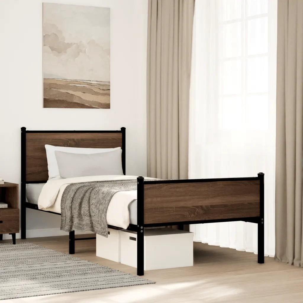 Giroletto senza Materasso in Metallo Rovere Marrone 80x200 cm 4007949