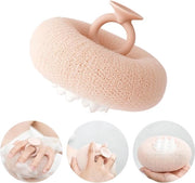 Saponetta 2 in 1 migliorata, spugna da doccia con applicatore zampina morbida, spugna esfoliante con applicatore zampina, (rosa carne)