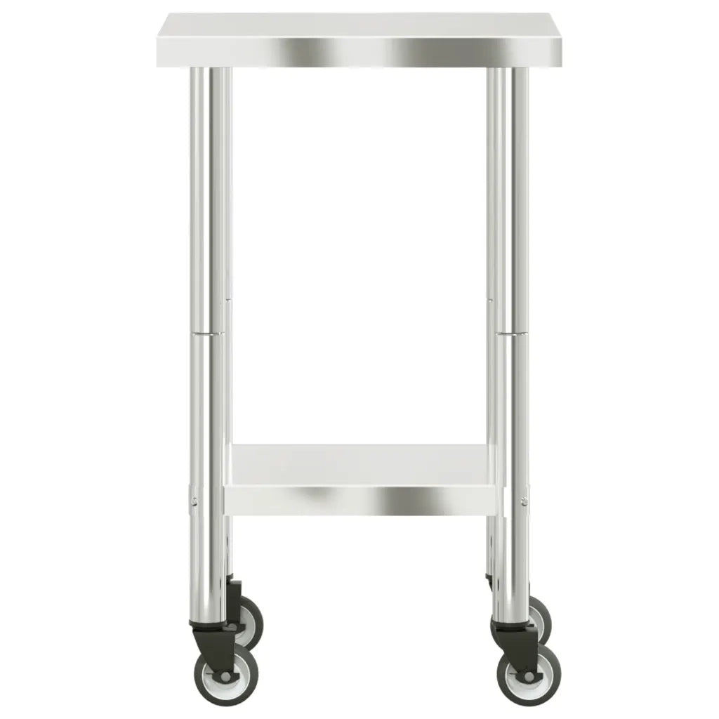 Tavolo da Lavoro Cucina con Ruote 55x55x85 cm in Acciaio Inox CFW8075884