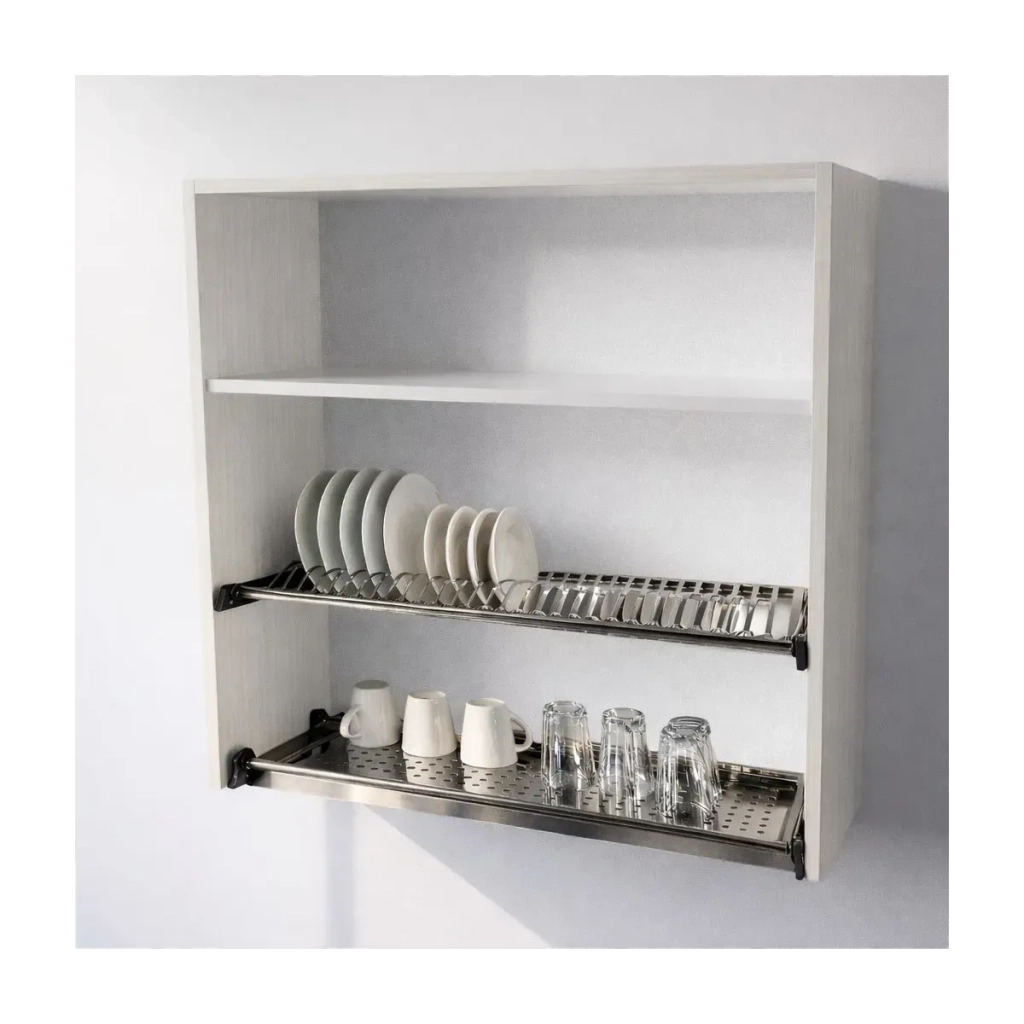 Calandrelli Pensile Scolapiatti H 90 L 80 P 33 cm Larice Bianco
