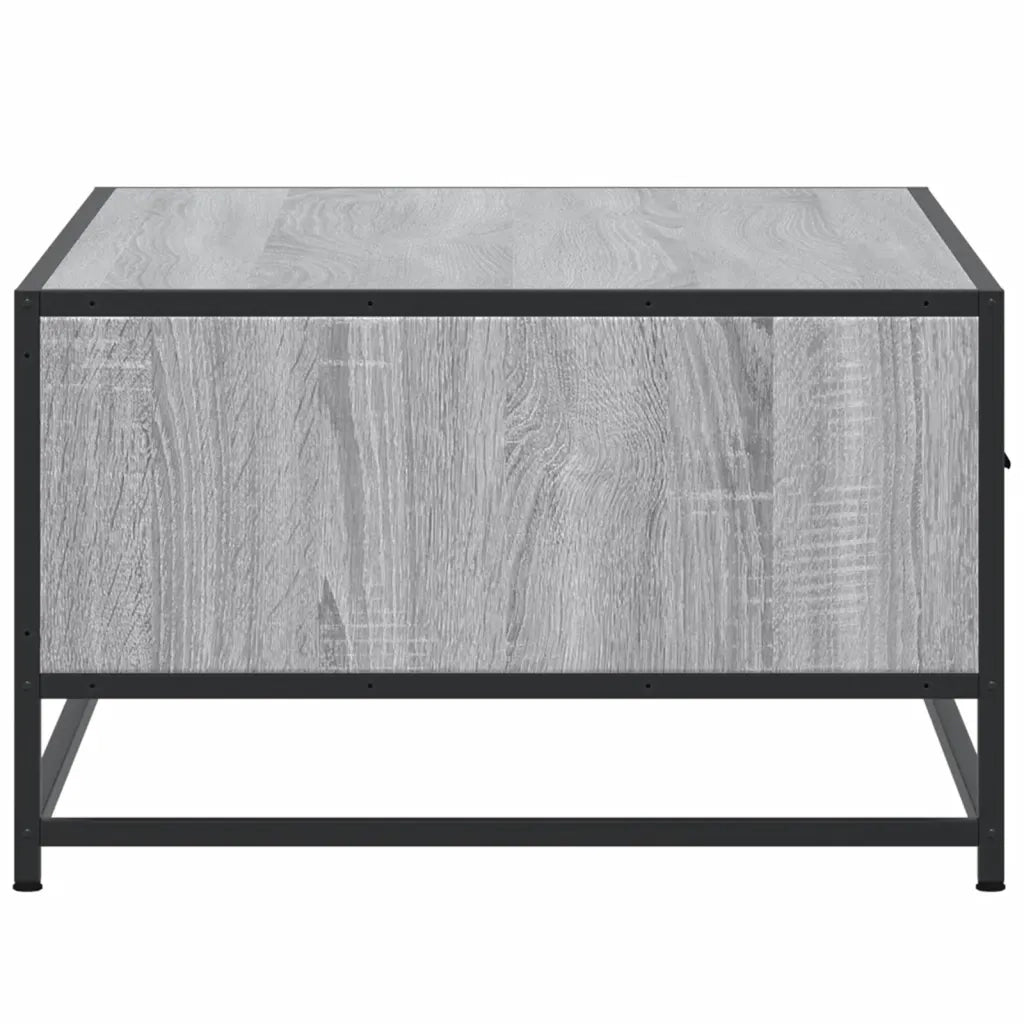 Tavolino Grigio Sonoma 90x57x35 cm Legno Multistrato e Metallo 848757