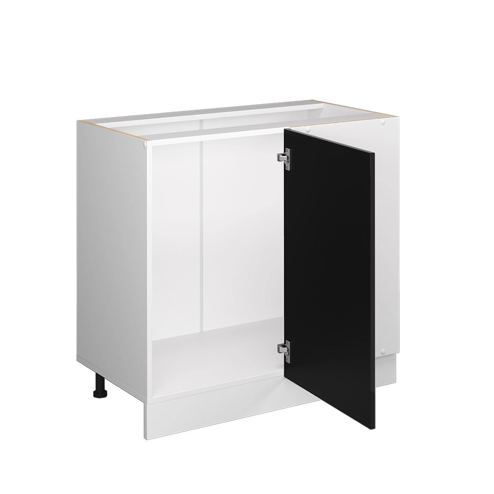 Vicco Mobile ad angolo cucina Nero lucido 86 cm senza piano di lavoro