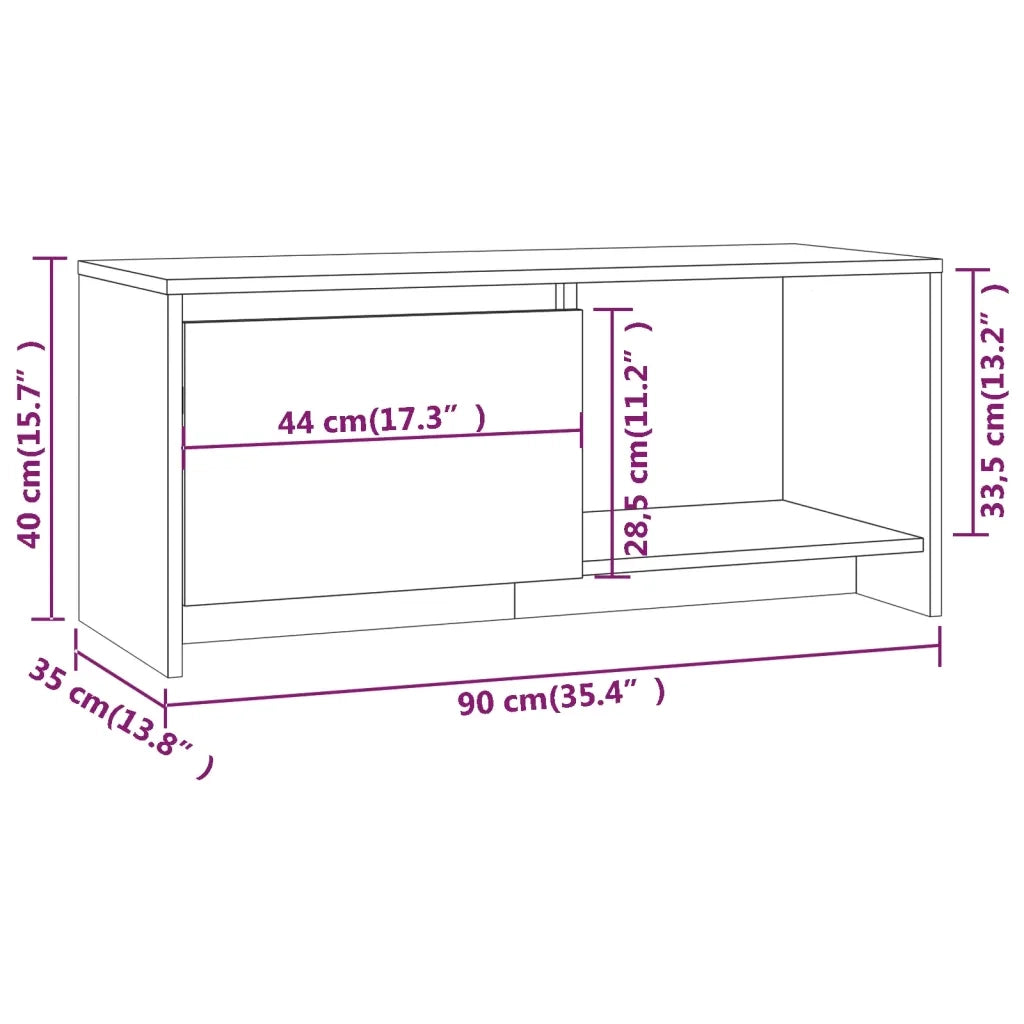 Mobile Porta TV Rovere Sonoma 90x35x40 cm in Truciolato 809785