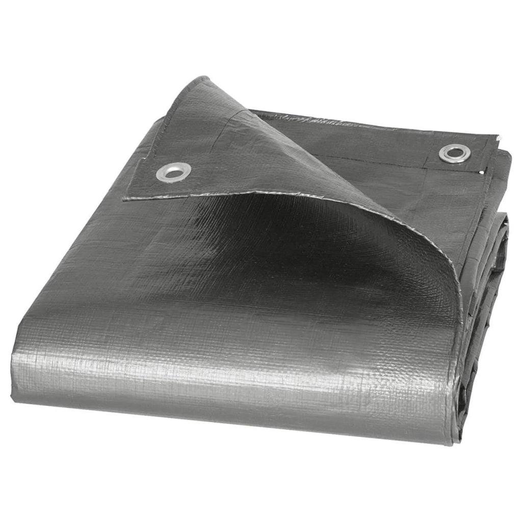 Telo protettivo impermeabile in PE per copertura legno/edilizia/camion 180g/m² 3x5m grigio 19_0000984