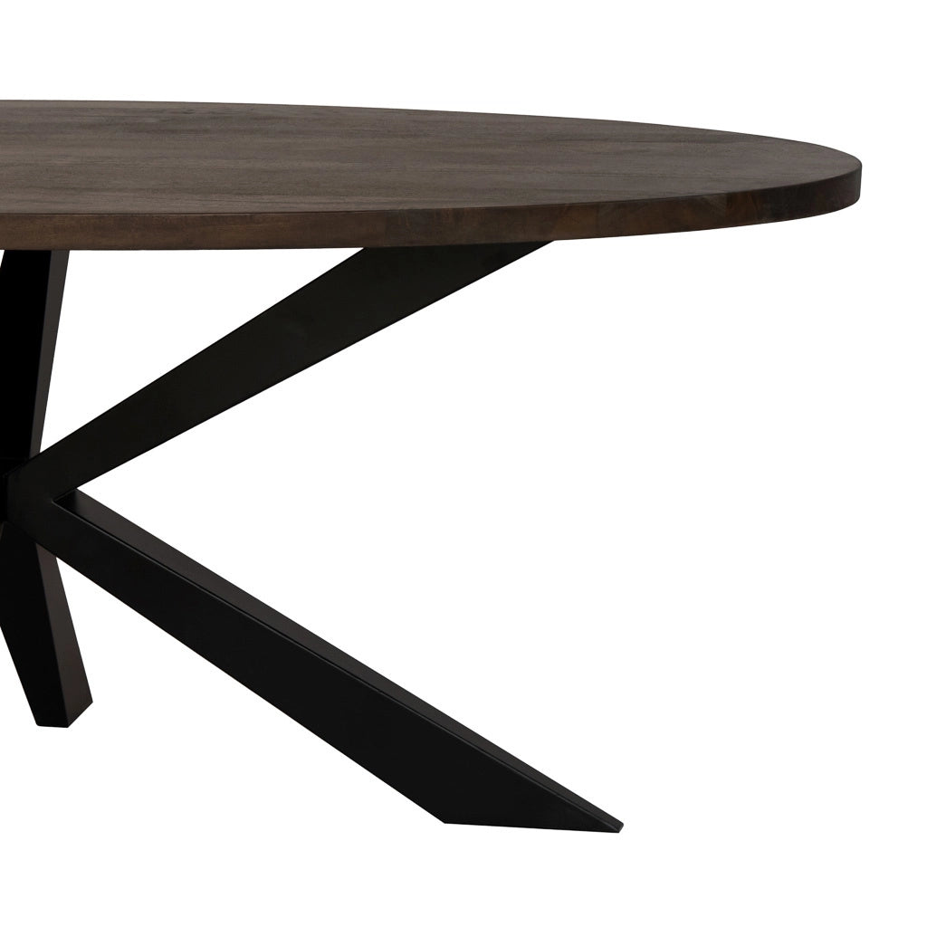 Tavolo pranzo ovale finitura legno, 200x100x76