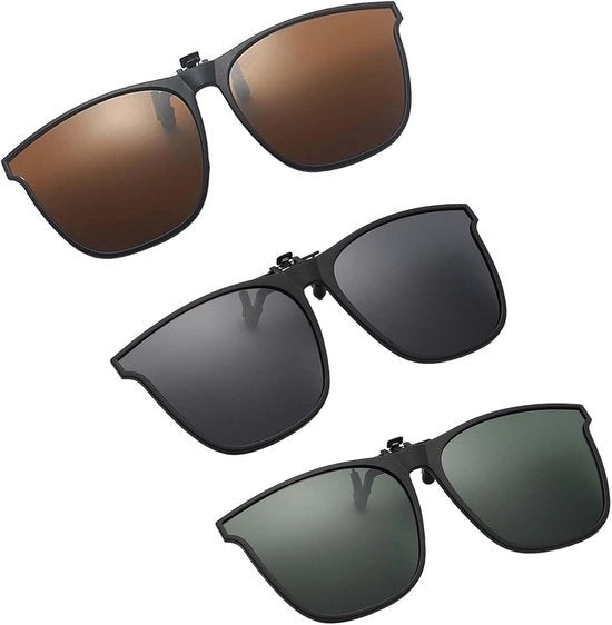 Set di Occhiali da Sole Clip-On 3 in 1 per Portatori di Lenti: Kit di Montaggio per la Notte e l'Occhiale da Sole
