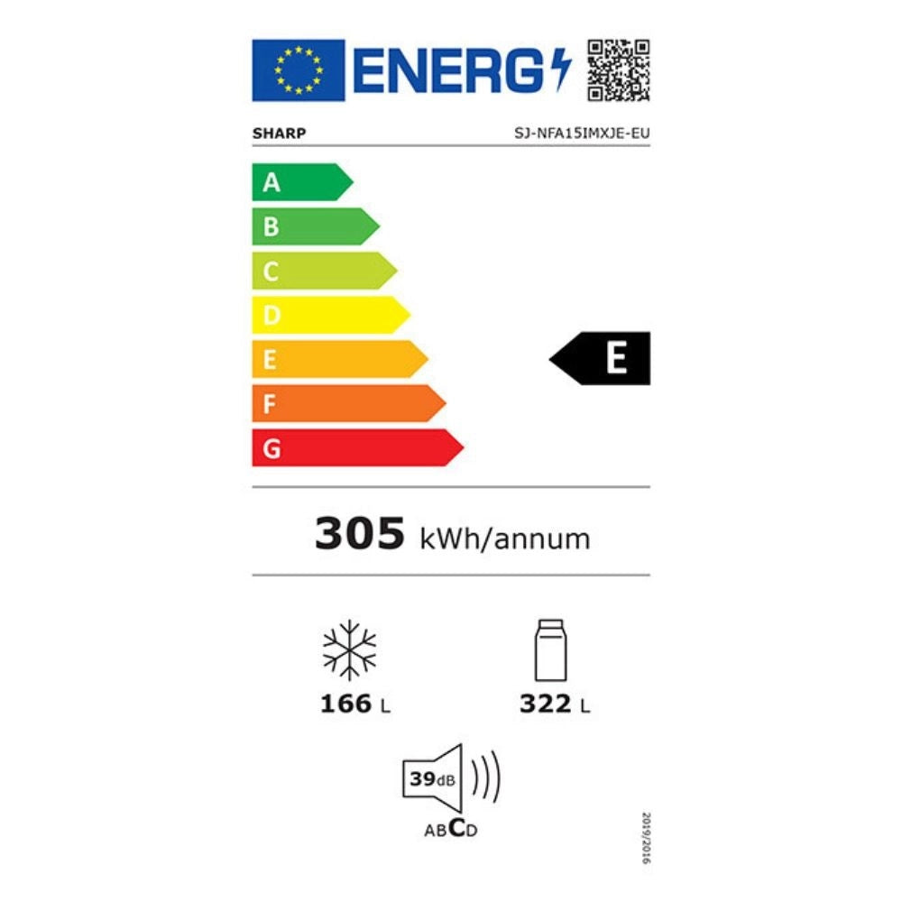 Frigorifero NO FROST side by side Sharp SJNFA15IMXJE 488lt colore crema classe E