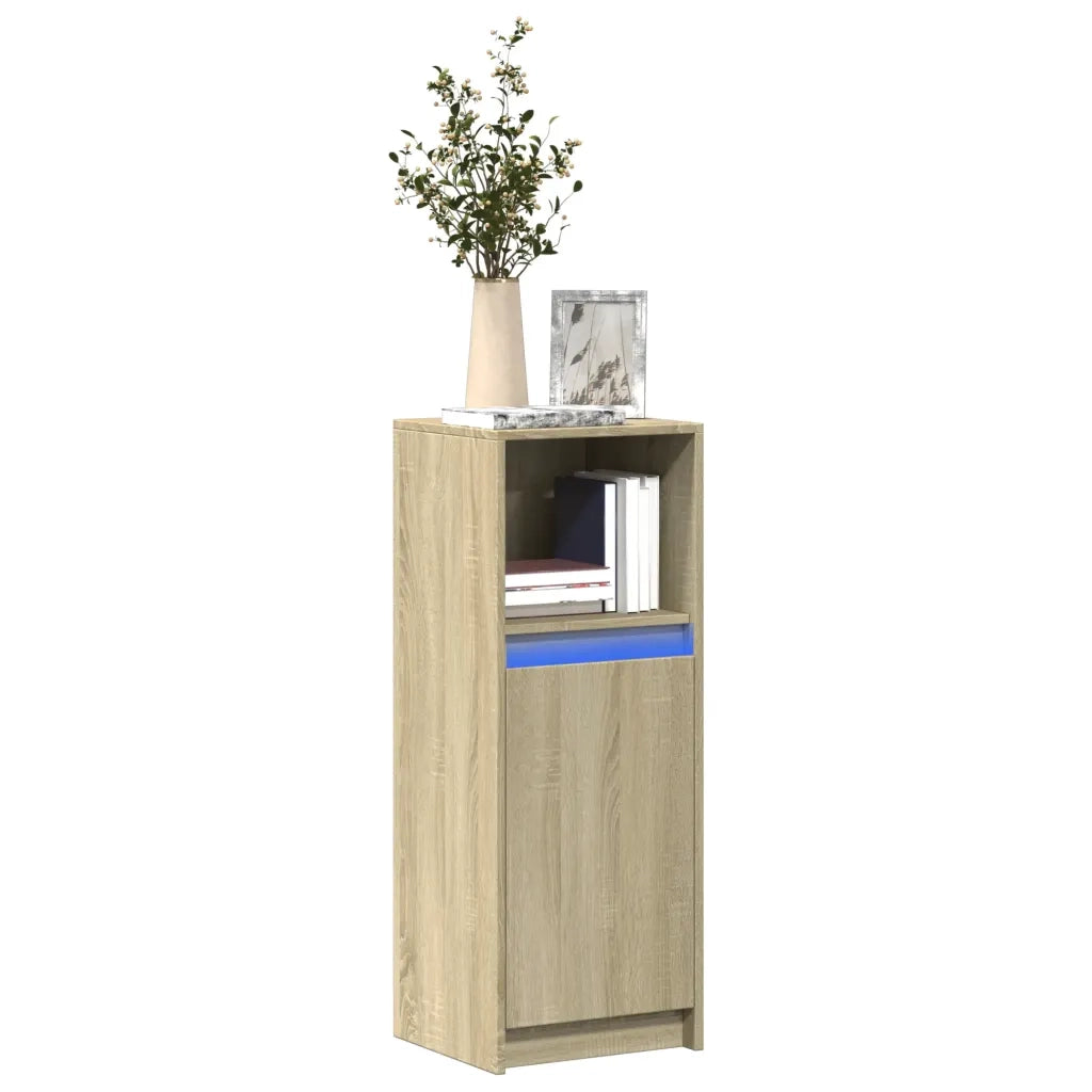 Credenza con LED-Buffet-Armadio da cucina Rovere Sonoma 38x34x100cm in Legno Multistrato