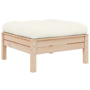 Divano da esterno-Divano da Giardino a 2 Posti con Cuscini Crema Massello di Pino 907996