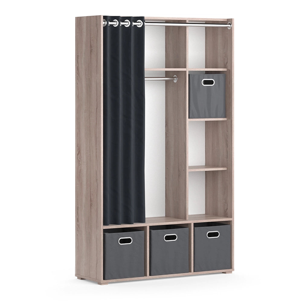 Vicco Armadio multifunzione Sonoma 38 x 178.1 cm Con cassetti pieghevoli (grigio)