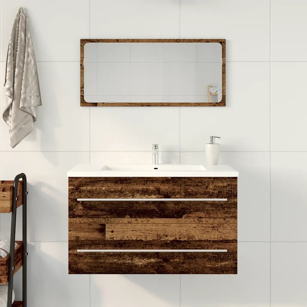 Mobile Lavabo Bagno-Armadietto da bagno Legno Antico 80x38,5x48cm Legno Multistrato