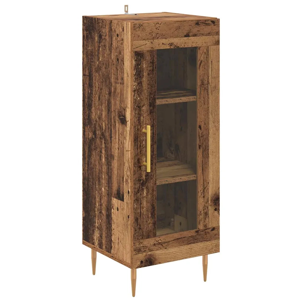 Credenza 2 pz | Madia | Buffet da pranzo | Armadio da pranzo Legno vecchio Vetro