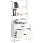 Cassettiera con scaffale 2 cassetti ¨C zephmum ¨C bianco
