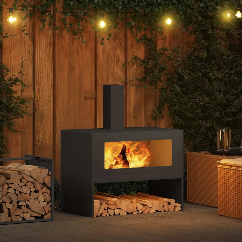 Focolare Nero 80 x 50 x 96 cm Acciaio laminato a freddo 858936