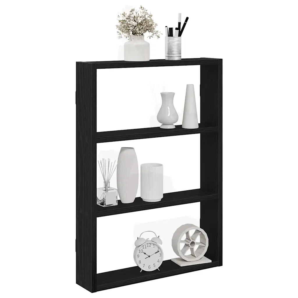 Scaffale a Parete Nero 43x9x60 cm in Legno Multistrato 860050