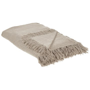 Copriletto tortora in tessuto di cotone 220 x 240 cm con frange Coperta decorativa Biancheria da letto design classico Camera da letto