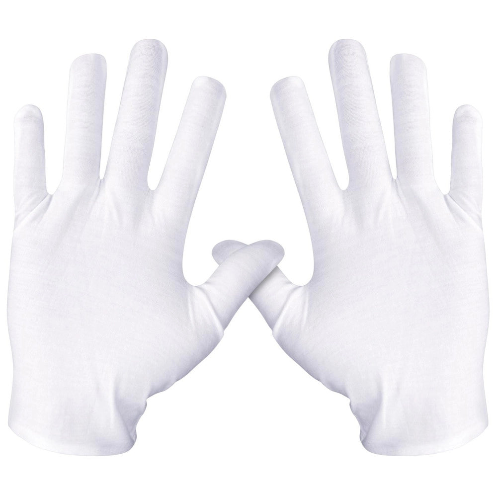 Trade Shop - Guanti In Cotone Bianco Per Assorbimento Crema Mani Pelle Secca Sensibile Idrata -