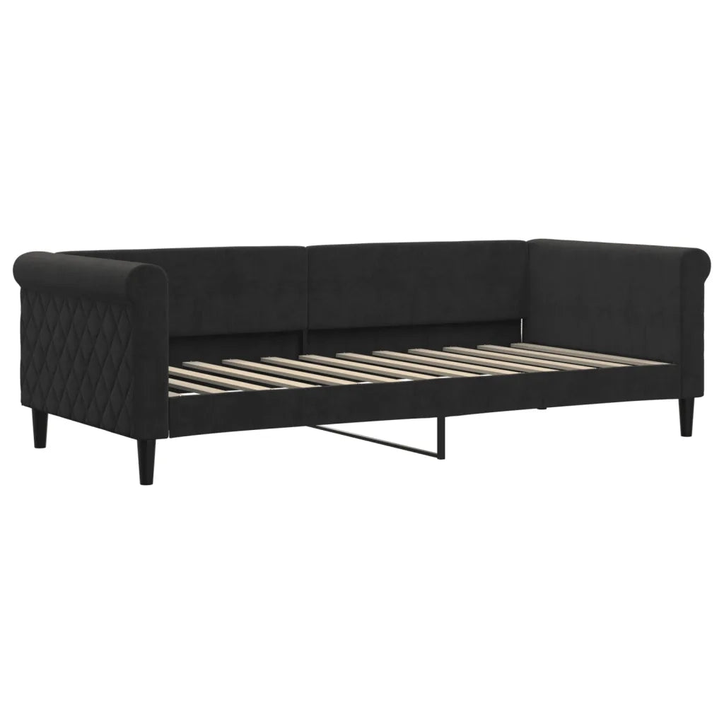 Divano Letto Estraibile con Cassetti-Sofa Letto-Daybed Nero 90x200 cm in Velluto 475513