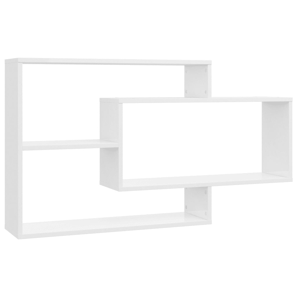 Mensole a Muro Bianco Lucido 104x20x58,5cm in Legno Multistrato 800330