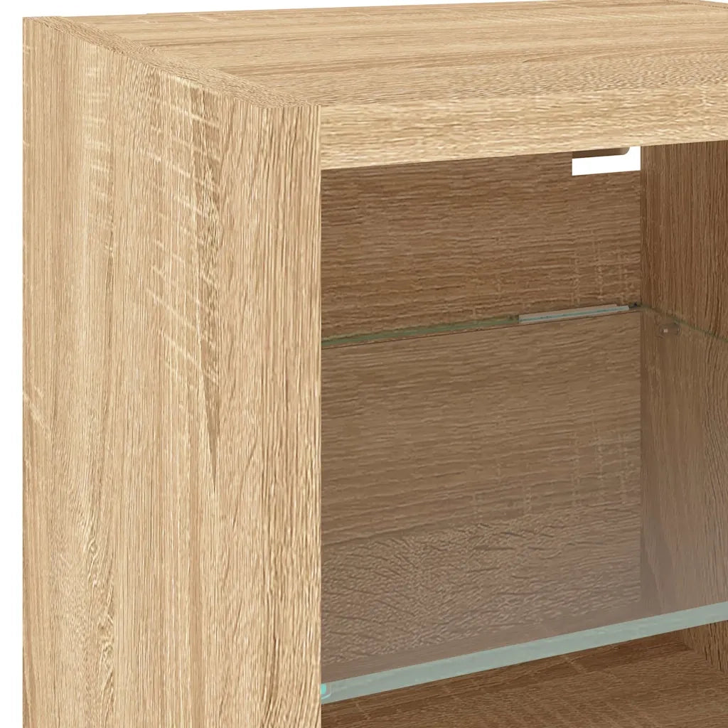 Mobili TV a Muro con LED 8pz Rovere Sonoma Legno Multistrato 3216635