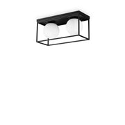 Plafoniera Contemporanea Lingotto Metallo Nero 2 Luci E14 28W Ip20