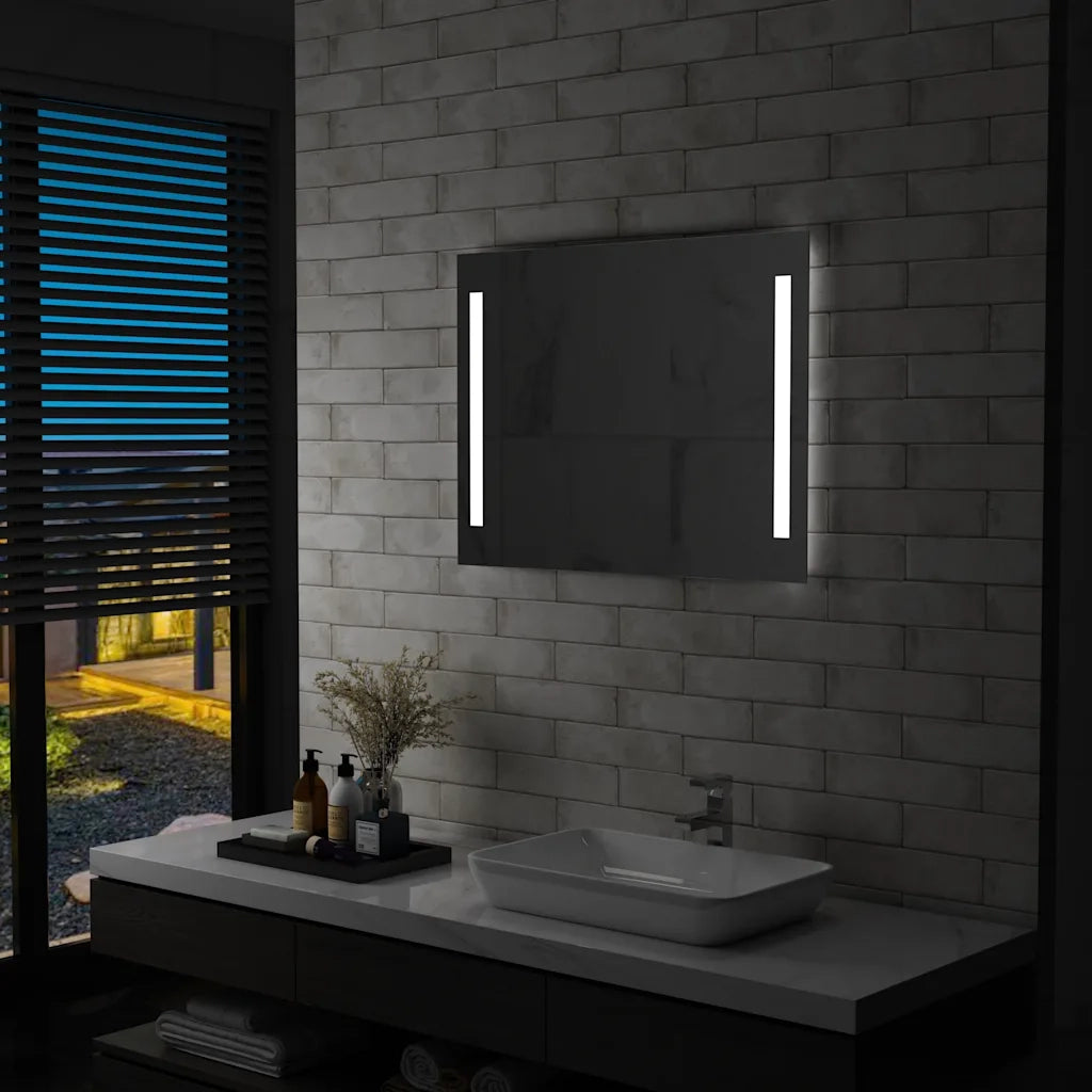 Specchio da Parete | Specchio decorativo a LED per Bagno 80x60 cm