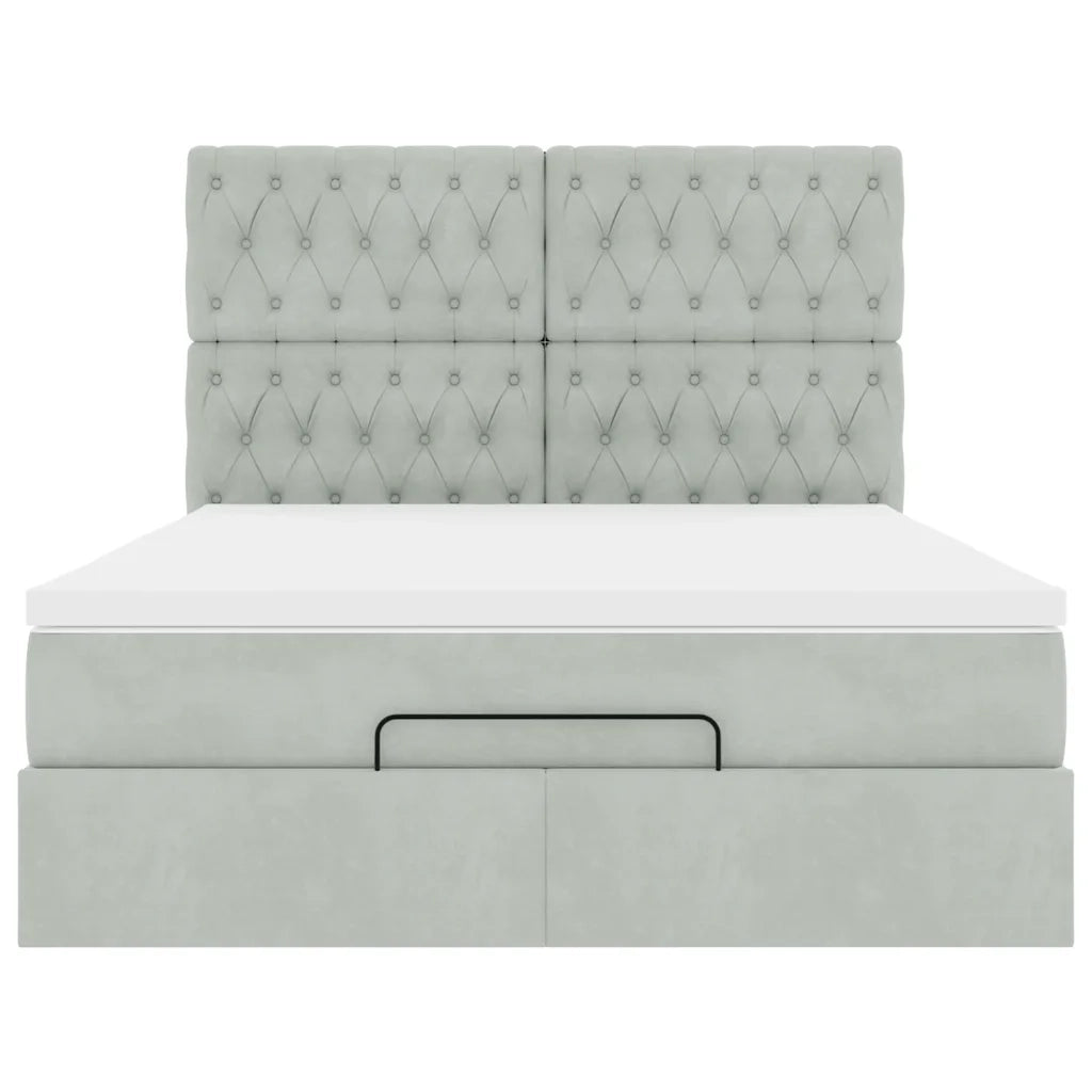 Struttura Letto Pouf con Materassi 140x190 cm Velluto 3314390