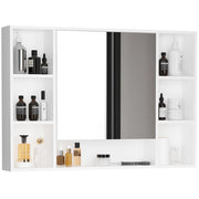 Specchiera Bagno con Armadietto e Mensole ¨C Zephmum ¨C Bianco 100x15x70cm