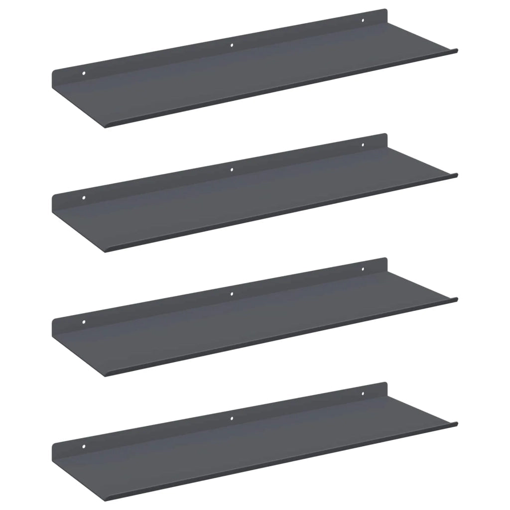 Mensola sospesa 4 pcs Antracite 60 x 18 x 2,5 cm Acciaio