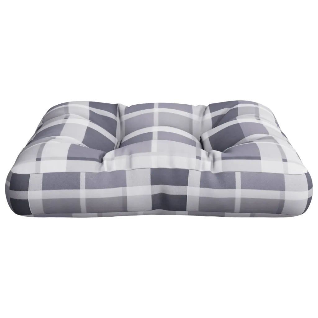 Cuscino per pallet | Cuscini per sedie Motivo a Quadri Grigi 50x50x12 cm in Tessuto