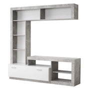 Mobile Soggiorno Moggio, Parete Attrezzata 7 Ripiani, 170.5x41.5x170.5h cm Bianco