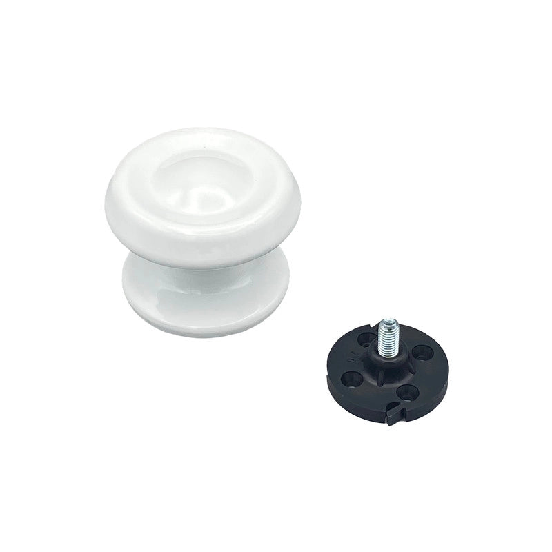Pomolo fisso per porta SAGUATTI 876/80TB in alluminio bianco lucido