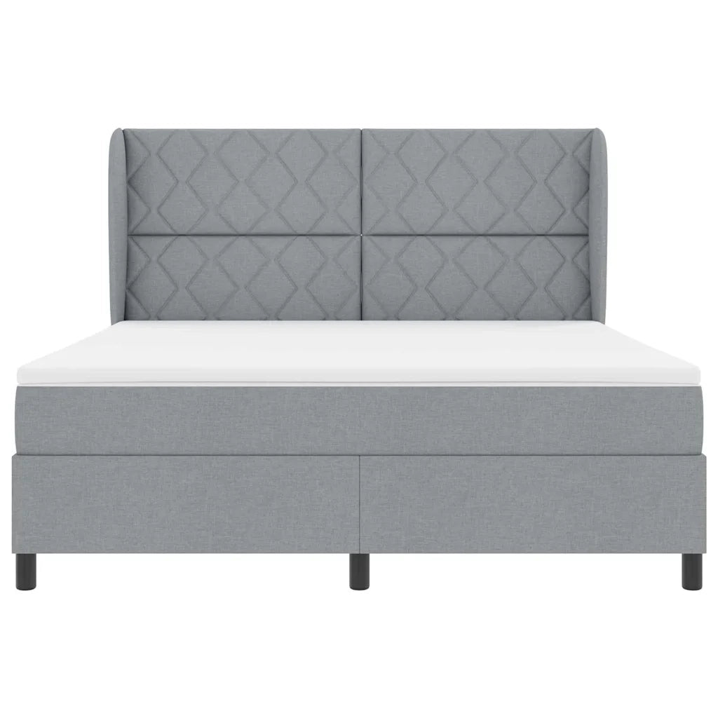 Letto a molle con testiera Grigio chiaro 180 x 200 cm Tessuto 3340641