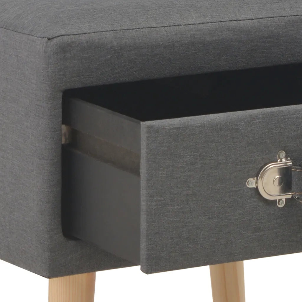 Comodino Grigio Scuro 40x35x40 cm in Tessuto