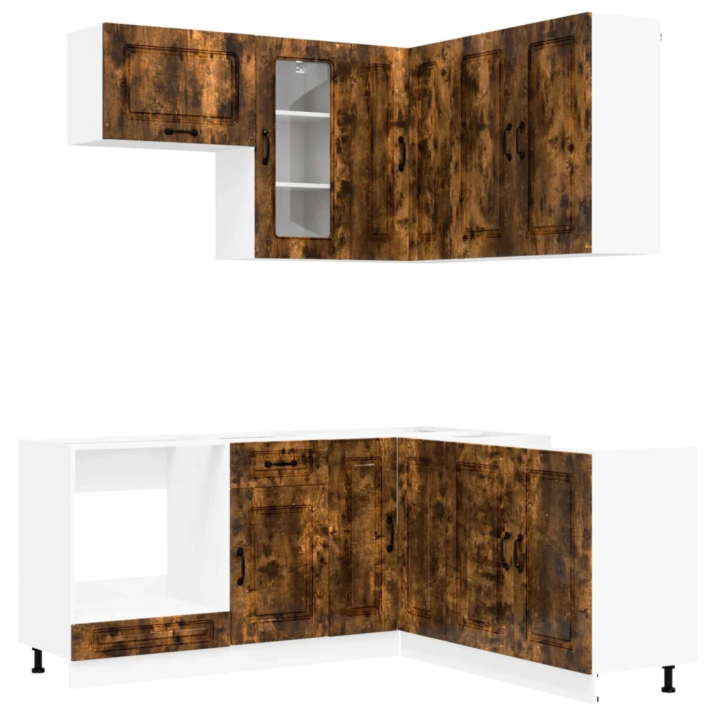 Unità Cucina KALMAR 8 pcs Rovere Fumo Legno ingegnerizzato 3438376