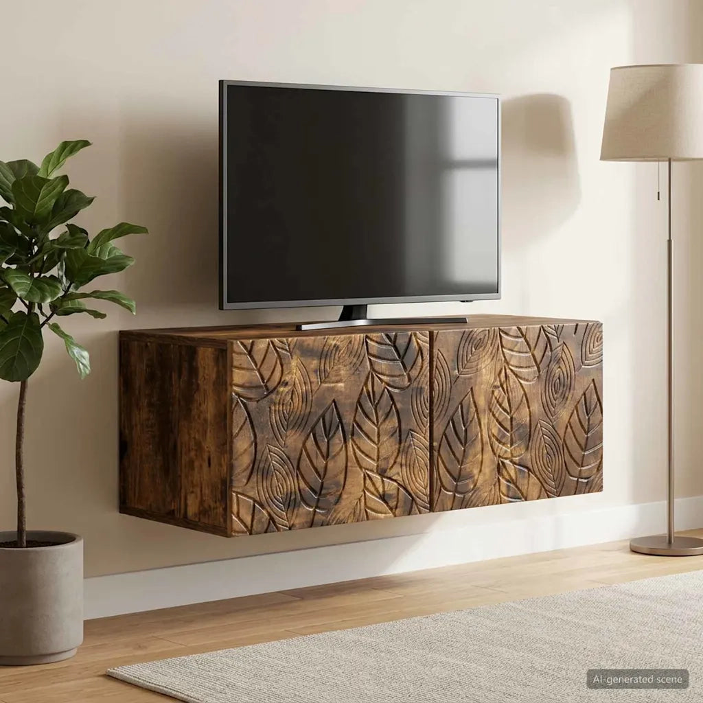 Mobile Porta TV da Muro 78,5 x 41 x 30 cm Rovere Fumo 898860