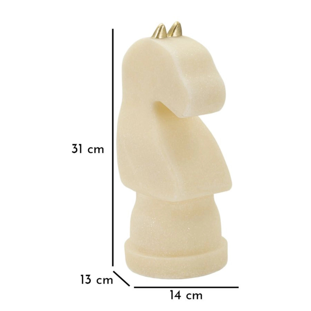 Scultura Scacchi, Bianco, Poliresina, 14x13x31 cm