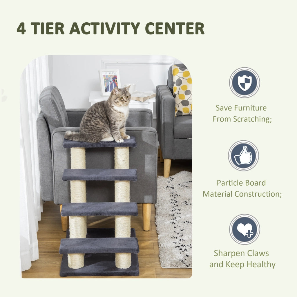 Scala per animali domestici 4 gradini ¨C Xylo ¨C 59 cm grigio per cani e gatti