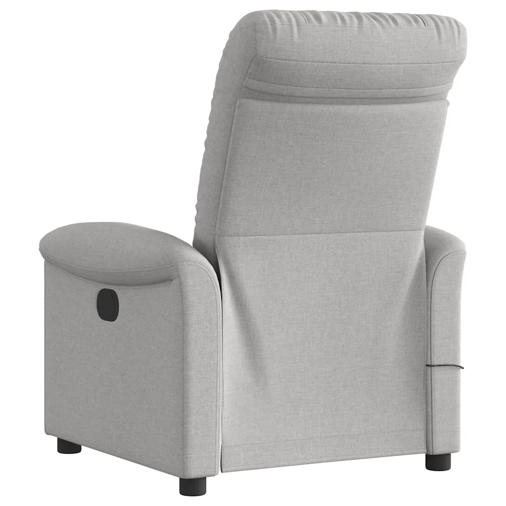 Divano Sedia-Poltrona Reclinabile Massaggio Elettrica Grigio Nuvola Tessuto 237744