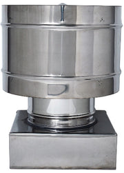 FUMAIOLO FISSO ANTIVENTO INOX Quadrato cm. 35x35