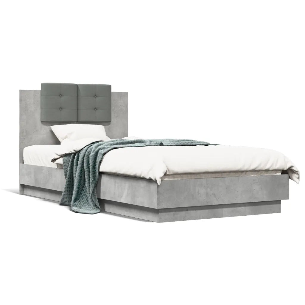 Giroletto e Testiera Grigio Cemento 90x190 cm Legno Multistrato 3209971