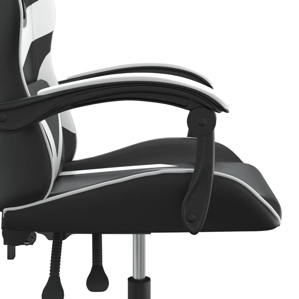 Sedia da Gaming Girevole Nero e Bianco in Similpelle 349548